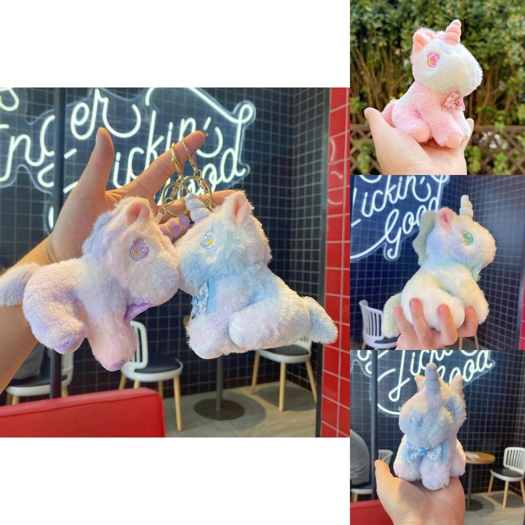 Unicorn Plush Keychain With Bow Decoration And Bright Colors For Kids And Collectors