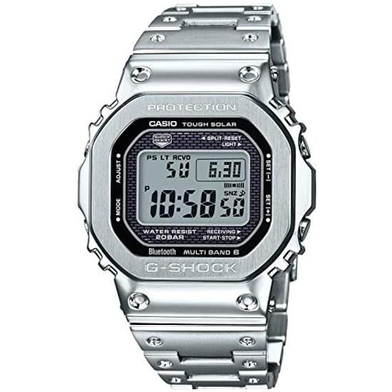 Casio G-Shock wristwatch Bluetooth full metal radio solar model GMW-B5000D-1JF men silver.