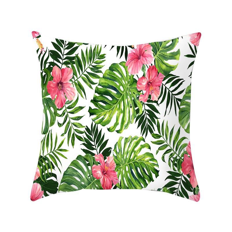 Ins Plant Flower Peach Skin Fleece Pillow Cover Sofa Car Pillow Cushion Cover Lunch Home Furnishing
