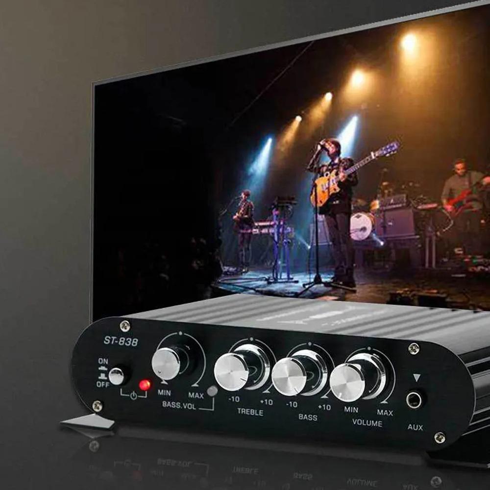 Super Bass ST-838 Forsterker Subwooferforsterker for Høyttaler/Telefon/Datamaskin/DVD