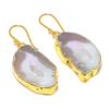 Agate Geode Slice Gemstone 925 Sterling Silver Jewelry Earring 1.97" GK-6710