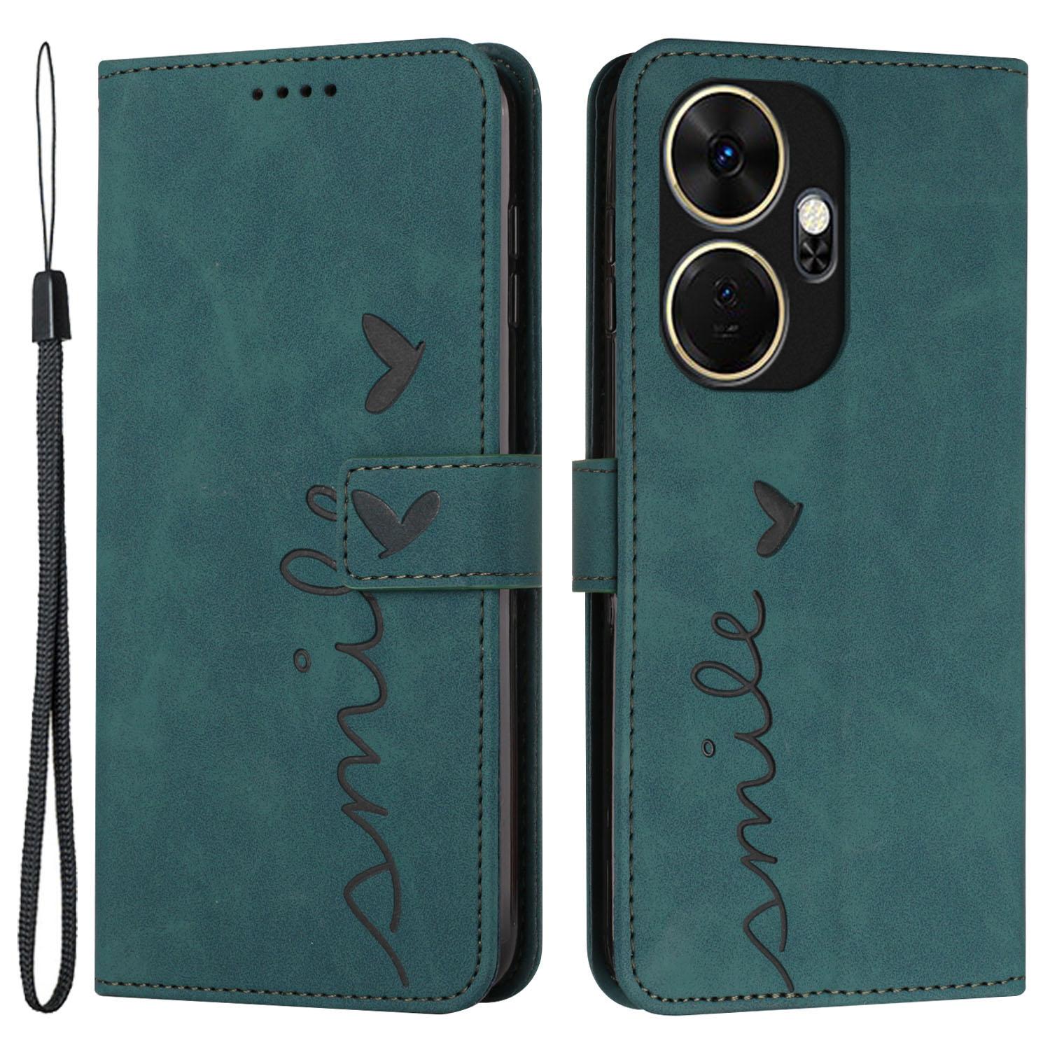 

For itel P55+ PU Leather Phone Stand Case Drop-Rpoof Stand Phone Cover Green