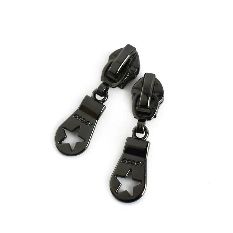 Meetee 5/10/20Pcs 5# Zipper Puller for Nylon Zippers Plastic Coil Zips Slider Heads Repair Kits DIY Garment Sewing Accessories