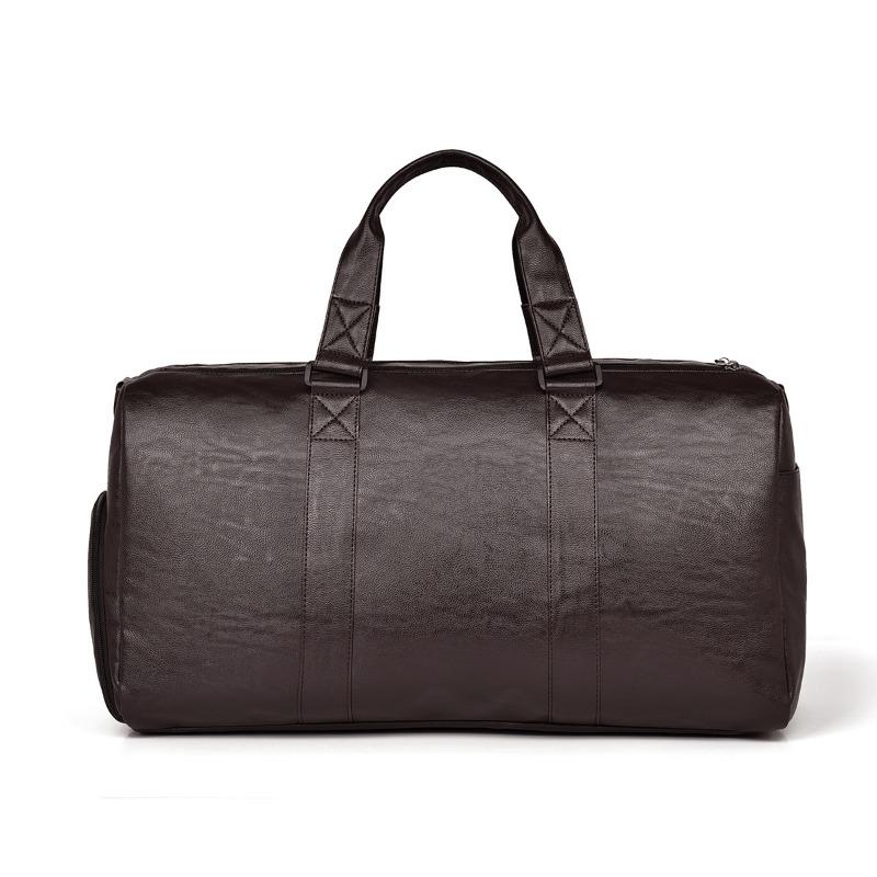 Leisure travel handbag dry and wet separation pu shoe compartment large capacity sports wear-resistant travel bag