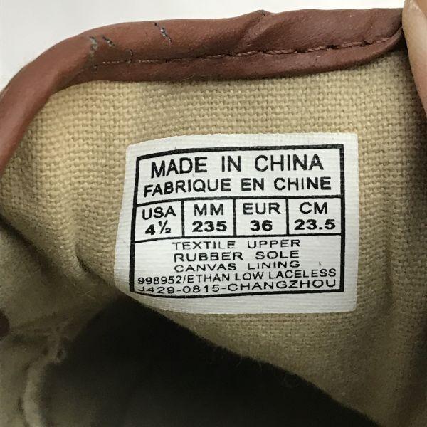 POLO RALPH LAUREN Slip-On Sneakers Beige Size 23.5cm Unisex Decorative Eyelets(USED)