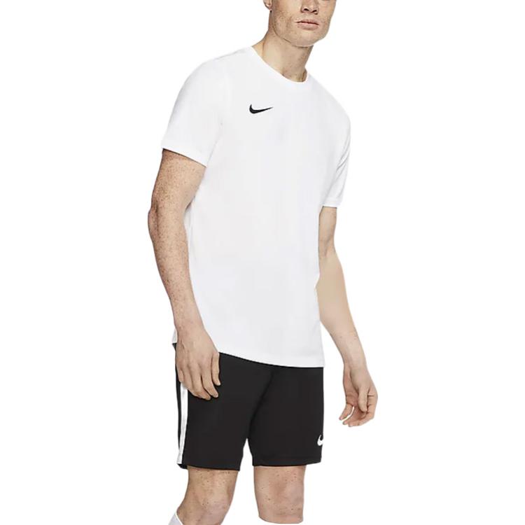 Nike T-shirt con stampa logo Dri-Fit, girocollo, manica corta, Edizione Americana, Top da uomo, Bianco BV6708-100