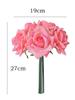 1 Bunch Real Touch Roses 5 Heads Artificial Roses Flower Silk Fake Curly Rose Flower Arrangement Bouquet for Home Party Wedding Decoration