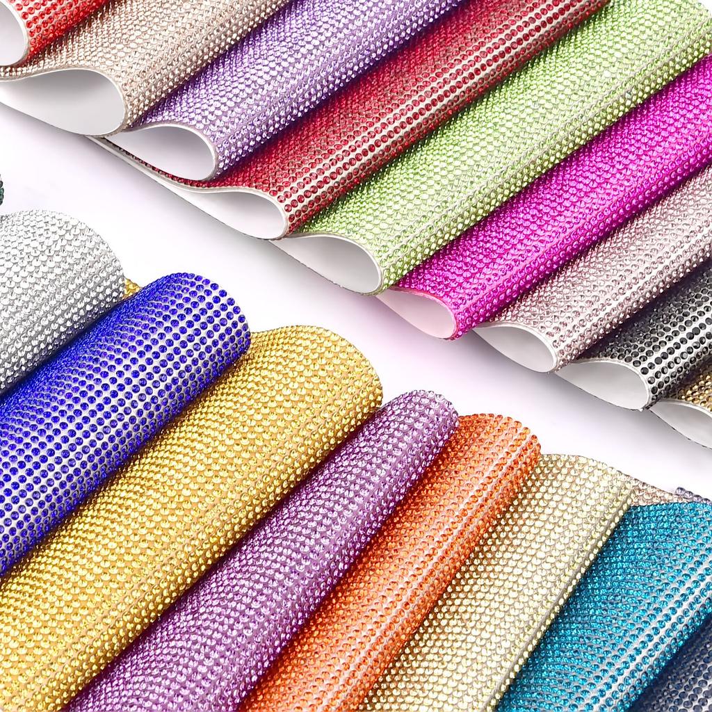 Self Adhesive Rhinestone Sticker Tape DIY Decoration 12x20cm Diamond Sticker For Arts Crafts DIY Car Phone Clothes Decoration