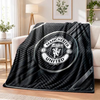 Manchester United Printed Flannel Blanket Warm Comfort Bed Throw For Indoor Home Decoration