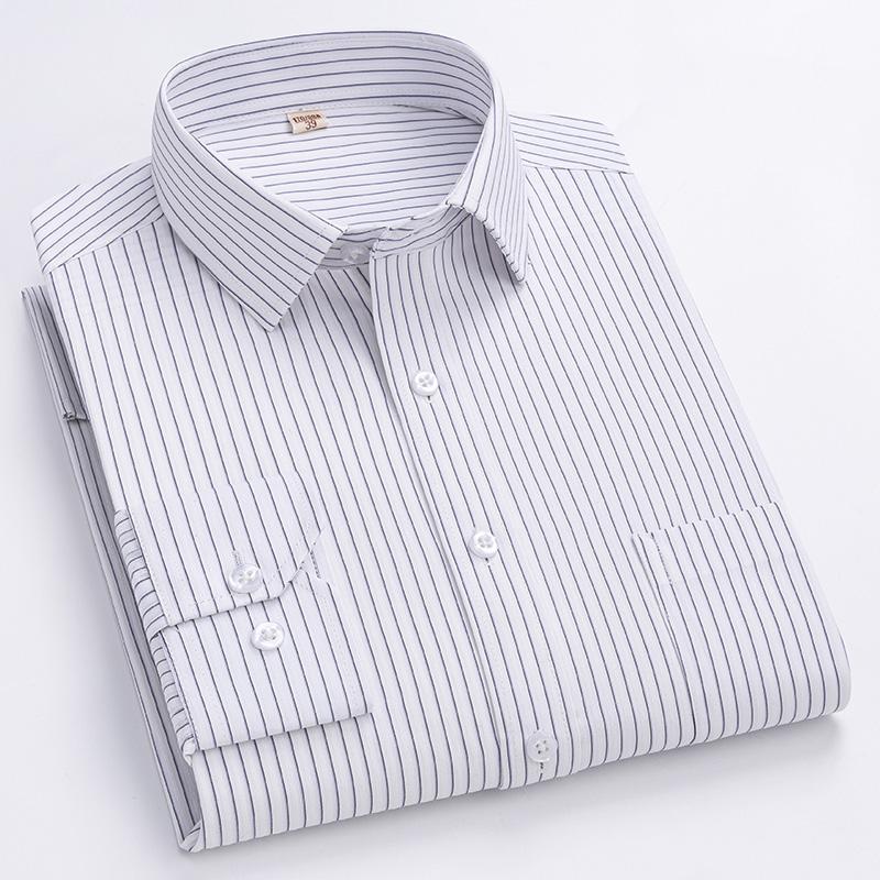 Men's Formal Shirt Long Sleeve Striped Pocket Office Business Professional Wear Social  Hot Selling Classic Shirt
