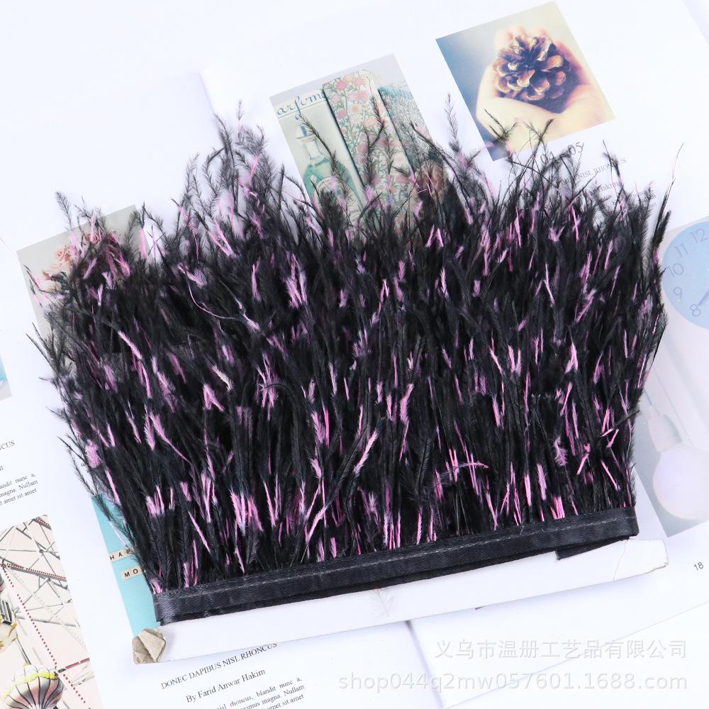 10-15Cm Tie-Dye Ostrich Hair Cloth Edge Clothing Accessories Material Multicolor Ostrich Hair Lace Cloth Strap