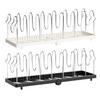 Pot Rack Stainless Steel Divider Expandable Design Adjustable Lid Organizer Kitchen Cabinet Storage Rack Pot Lid Holder