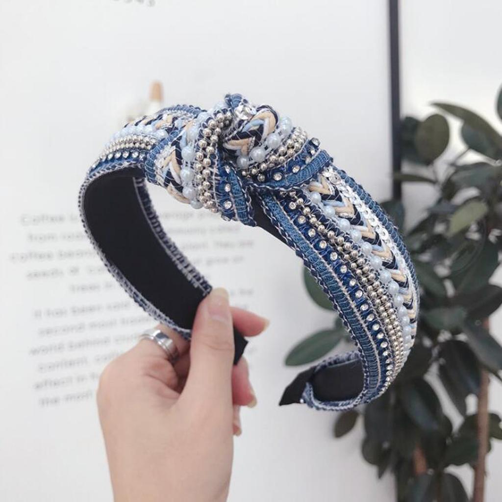 New Fashion Bohemia Hairband Women Top Quality Headband Classic Rhinestone Wave Hair Band Adult Hair Accessories
