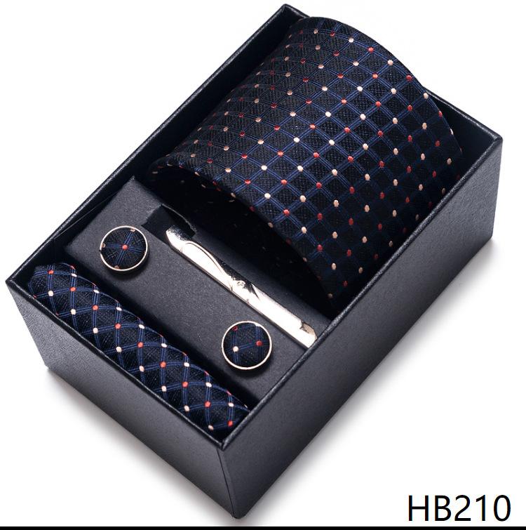 Gift Box Men'S 8Cm Tie Business Dress Jacquard Yarn Business Career Tie Set Men