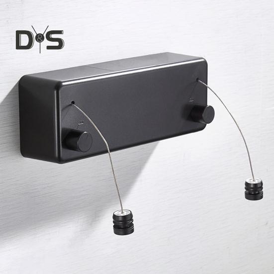 4.2M Wall Mount Retractable Clothesline Adjustable Retracting Invisible Heavy Duty Stainless Steel Wire Indoor Outdoor Balcony Laundry Clothes Drying