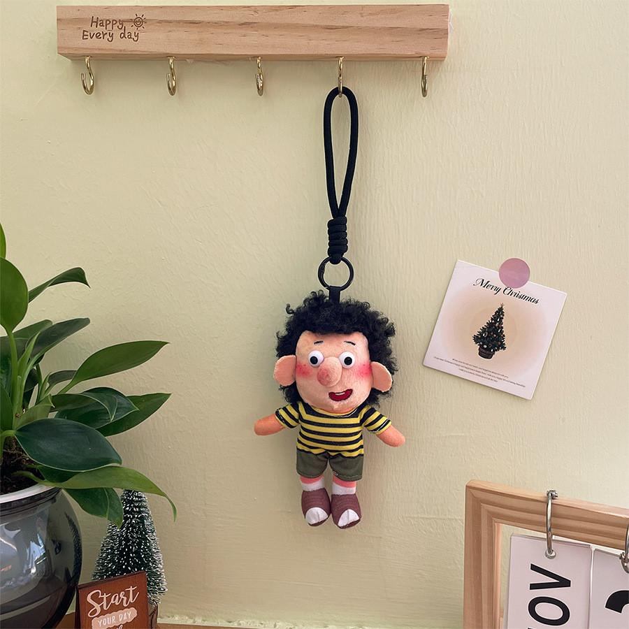 Plush Bear Keychain With Frumpy Boy Design For Birthday Gift And Bag Decor