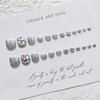 J72 Silver Diamond Toenail Art Gel Stickers - Flashy Handmade Wearable Fake Toenail Patches
