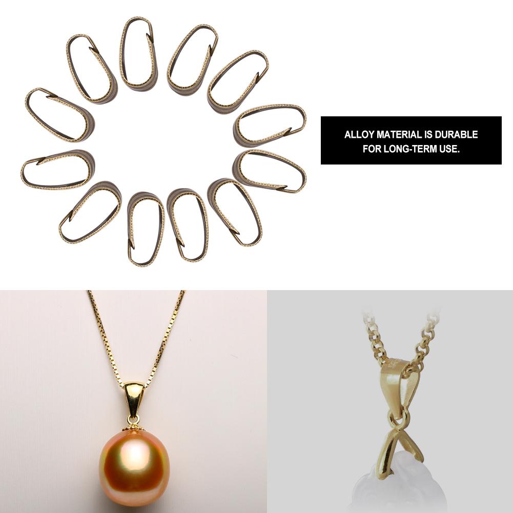 300Pcs Celsius Bag Pendant Connector Pinch Clips Clasps Snap Jewelry Findings Alloy Bails (Gold)