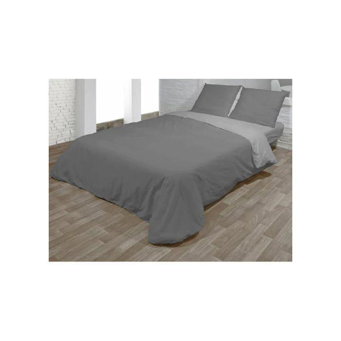 Parure de lit 2 pièces - Hosteline - Gris - Multicolore - Uni - 32x24x4,5 cm - Pour lit de 90 cm - Léger 0.48 kg