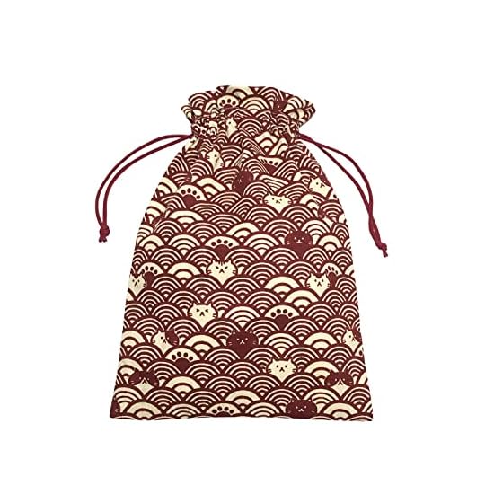 Drawstring Pouch for Goshuin-cho (Stamp Book), Made In Japan, Accessory Pouch, Lined, Cat Pattern, J