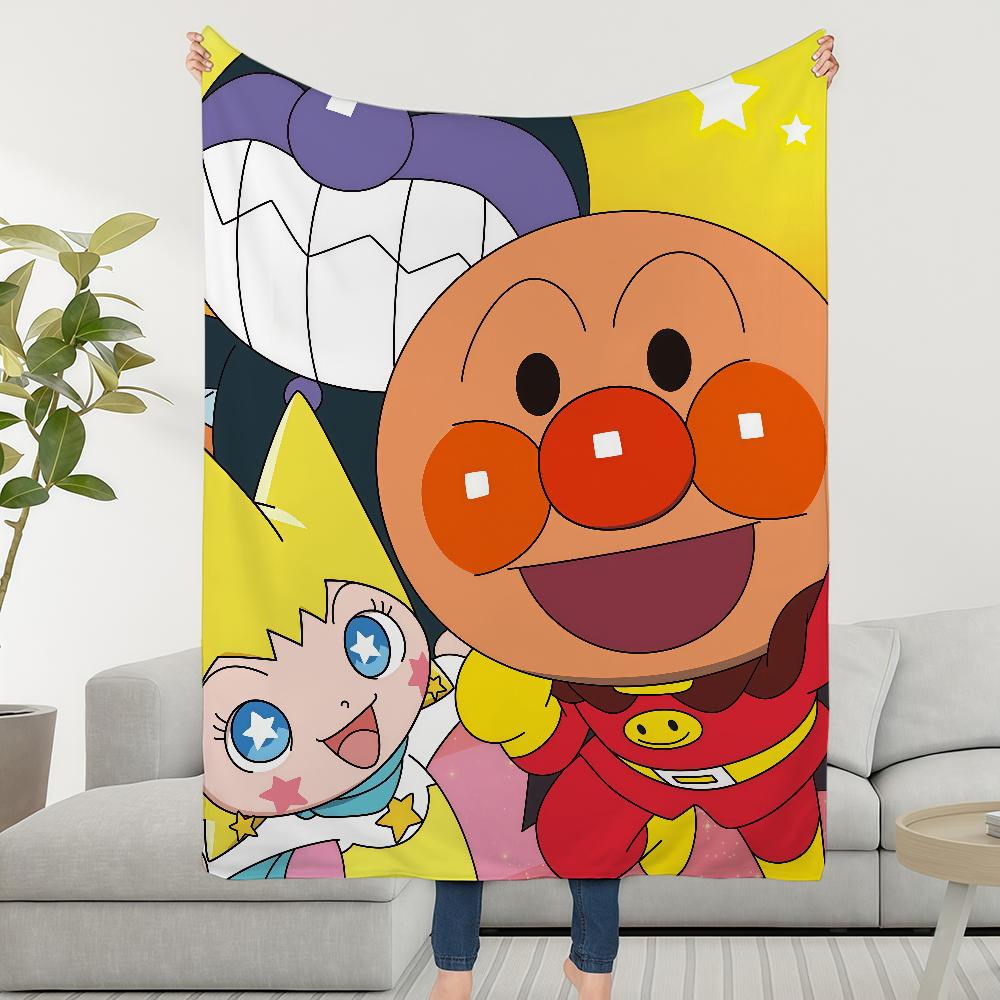 Blanket Throw Cute Cartoon Super A-AnpanmanS-ES Cosy Plush Living Room Sofa Couch Childish Birthday Gifts