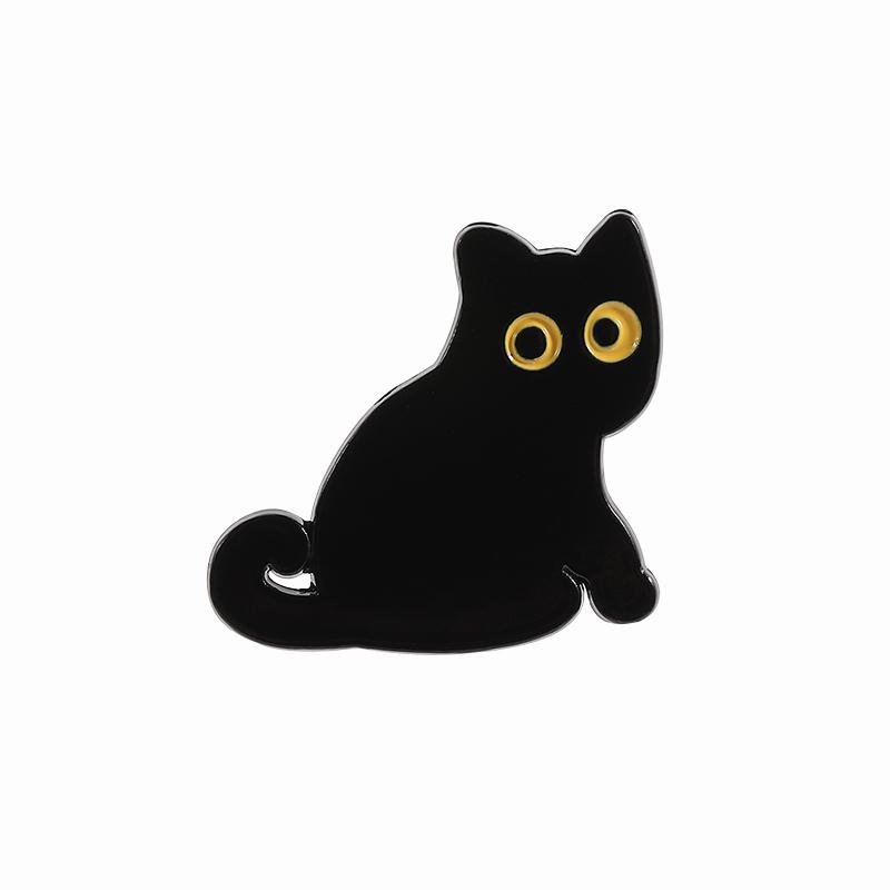 

Cute Black Cat Collection Enamel Pin Cartoon Big Eyes Kitten Animal Brooches Lapel Backpack Badge Jewelry Gift For Kids Friends