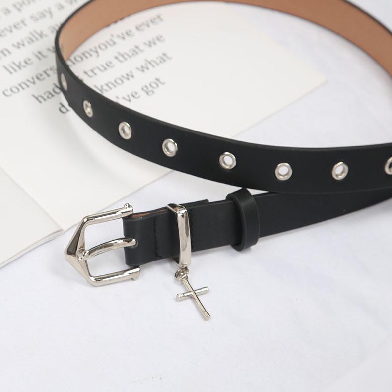 New Arrival Casual Belt With Stylish Personality Buckle For Denim Dresses In Black