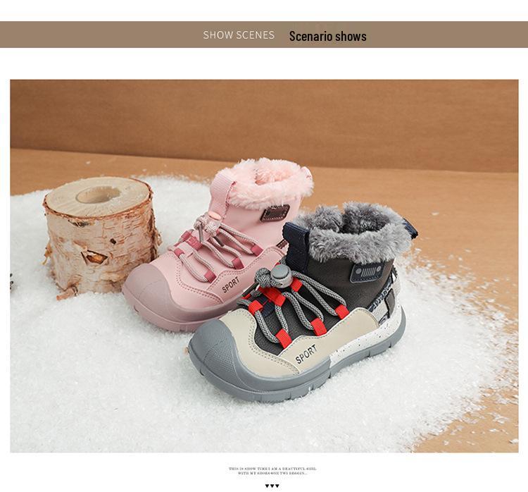 Wasserdichte Kinder-Winterstiefel mit rutschfester Sohle für Jungen und Mädchen - Neuer Stil 2025, mit Fleece gefüttert und verdickt