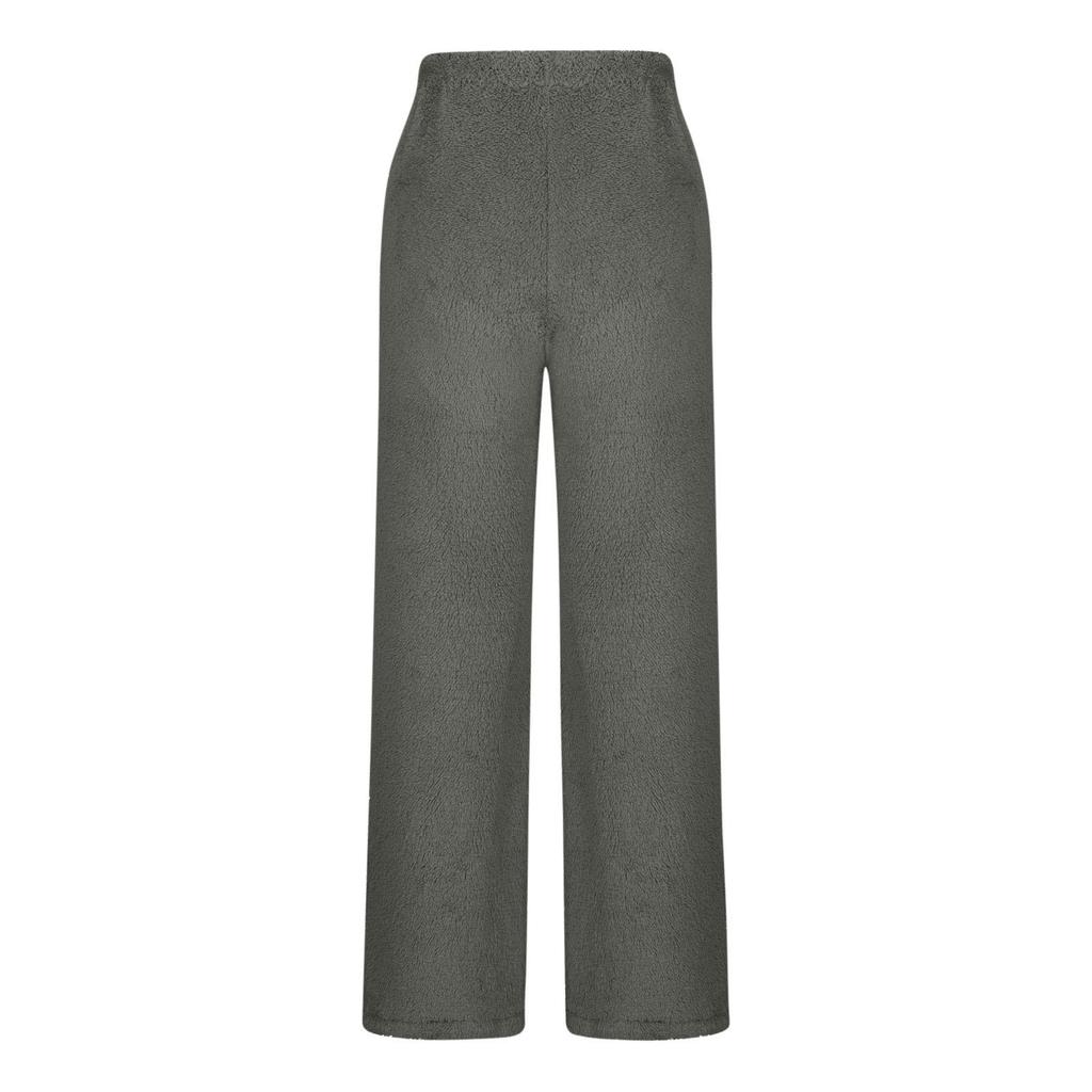 2025 Women's Wide-Leg Warm Plush Elastic Waist Pants