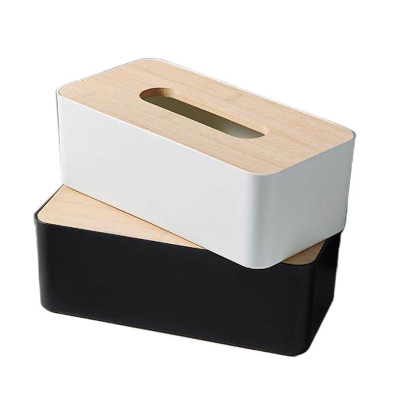 1/2 Stück Haushaltstaschentuchbox Kunststoff mit Deckel Quadratischer Serviettenhalter Behälter Feuchttücher Spender Etui Auto Organizer TMZ