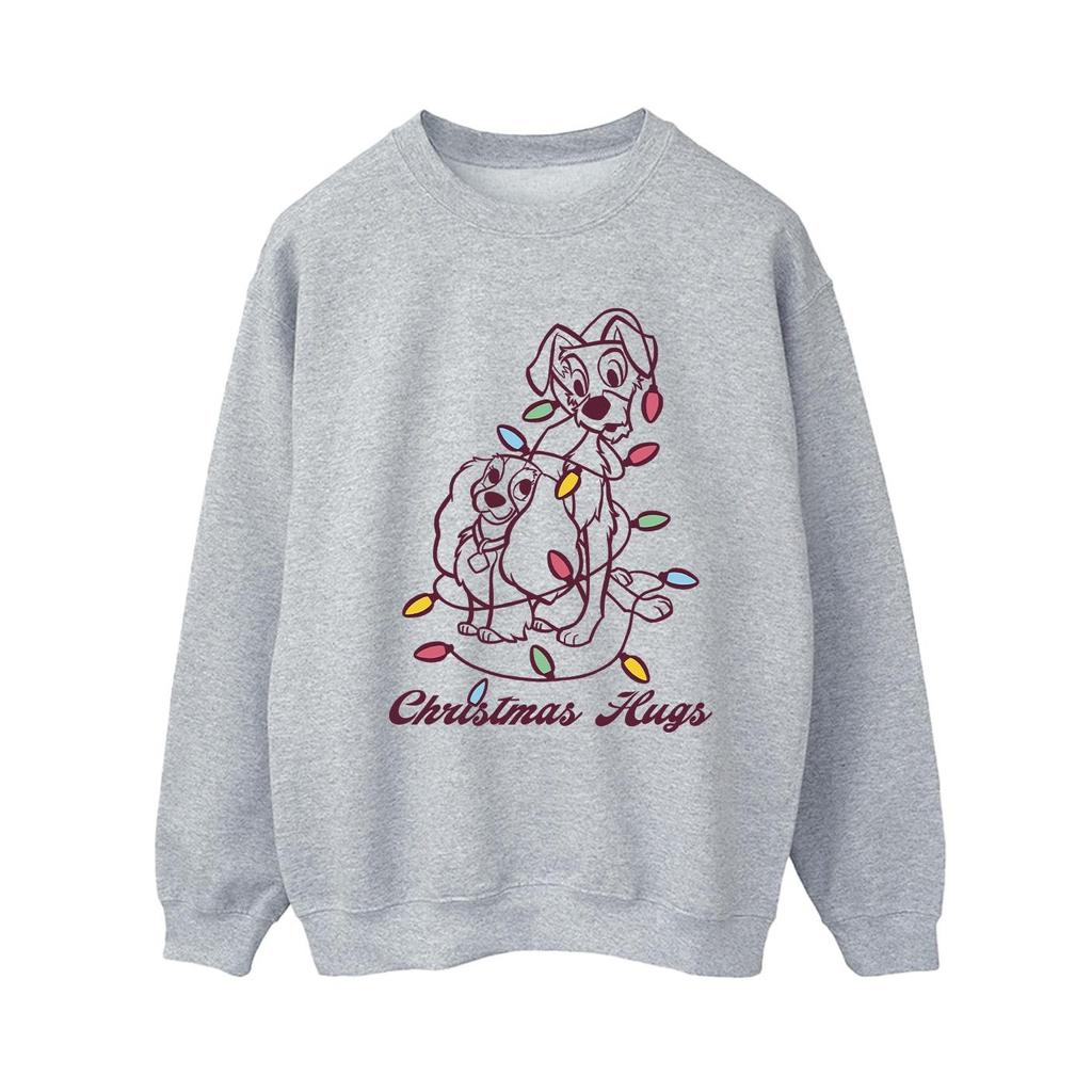 Disney Womens/Ladies Lady And The Tramp Christmas Hugs Sweatshirt