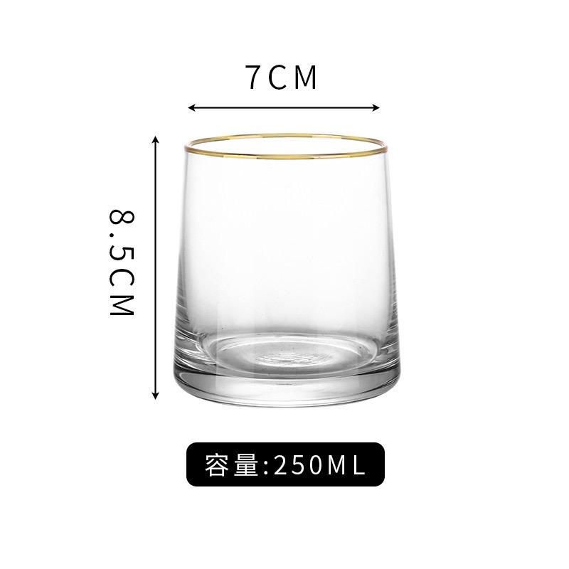 Glass Whiskey Cup Transparent Water Tumbler for Tea Coffee Juice Bar Drinkware Gift