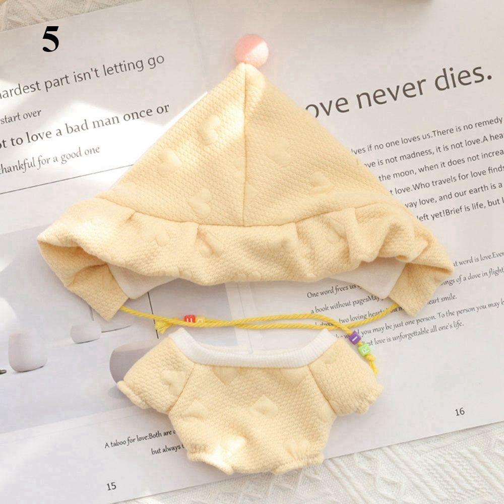 Stoffpuppen Idolpuppe Outfit Niedliche Kopfbedeckung Mode Latzhose Hut Mini Kleidung 20cm Puppenkleidung