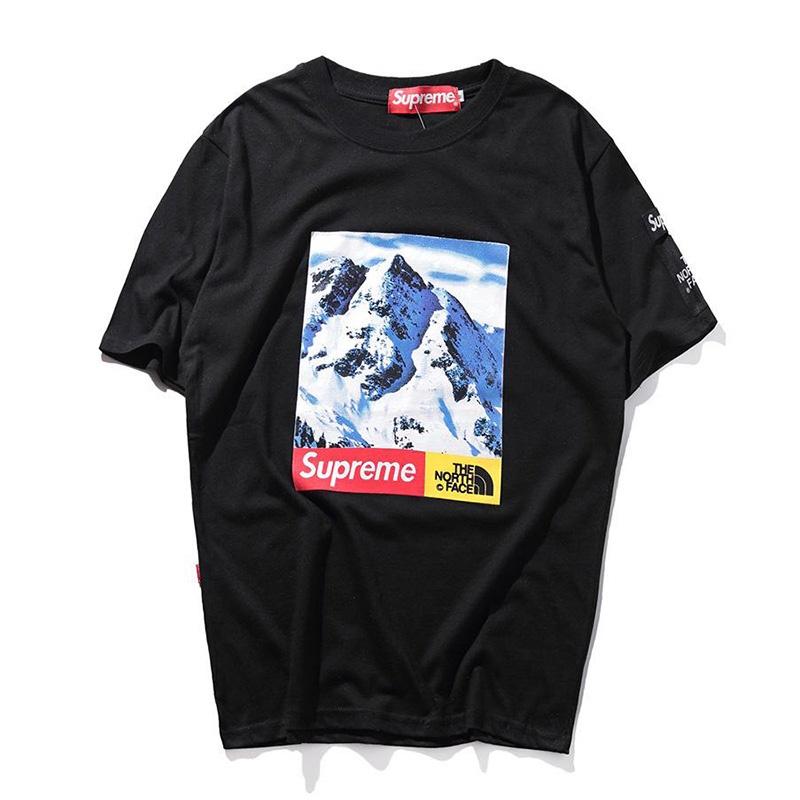 Vibrant Woman's Summer Street Snow Mountain Print Short Sleeve Hip Hop T-shirt