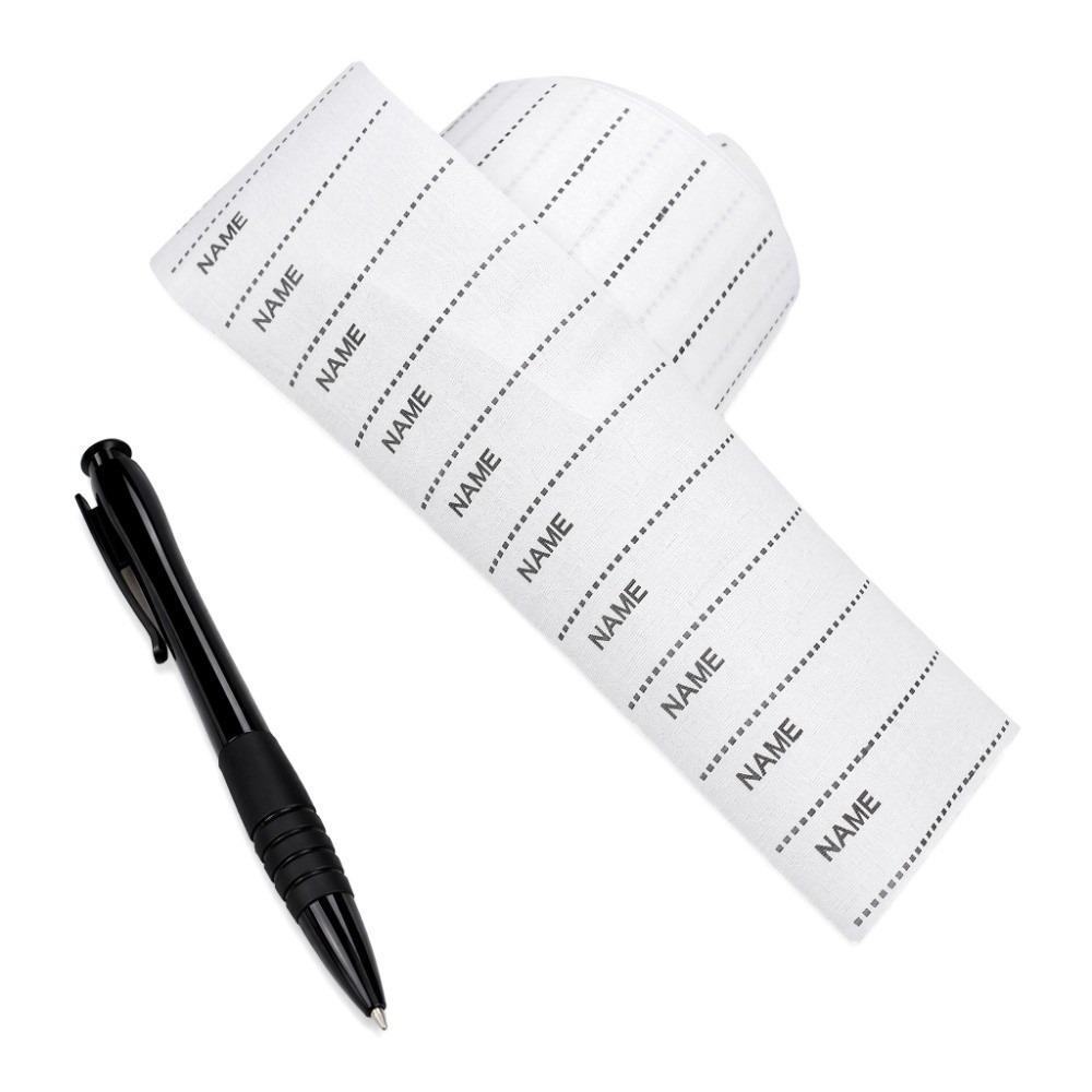 200pcs Iron On Woven Name Labels White Sew on Name Tags Iron On Clothing Labels For School Uniforms
