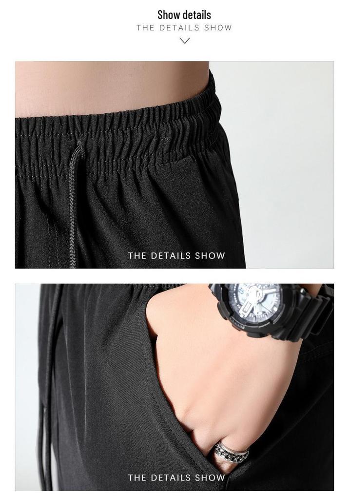 Men's Quick-Dry Ice Silk Seven-Point Shorts - Summer Lightweight Casual Sport, Plus Size, Trendy Straight-Leg