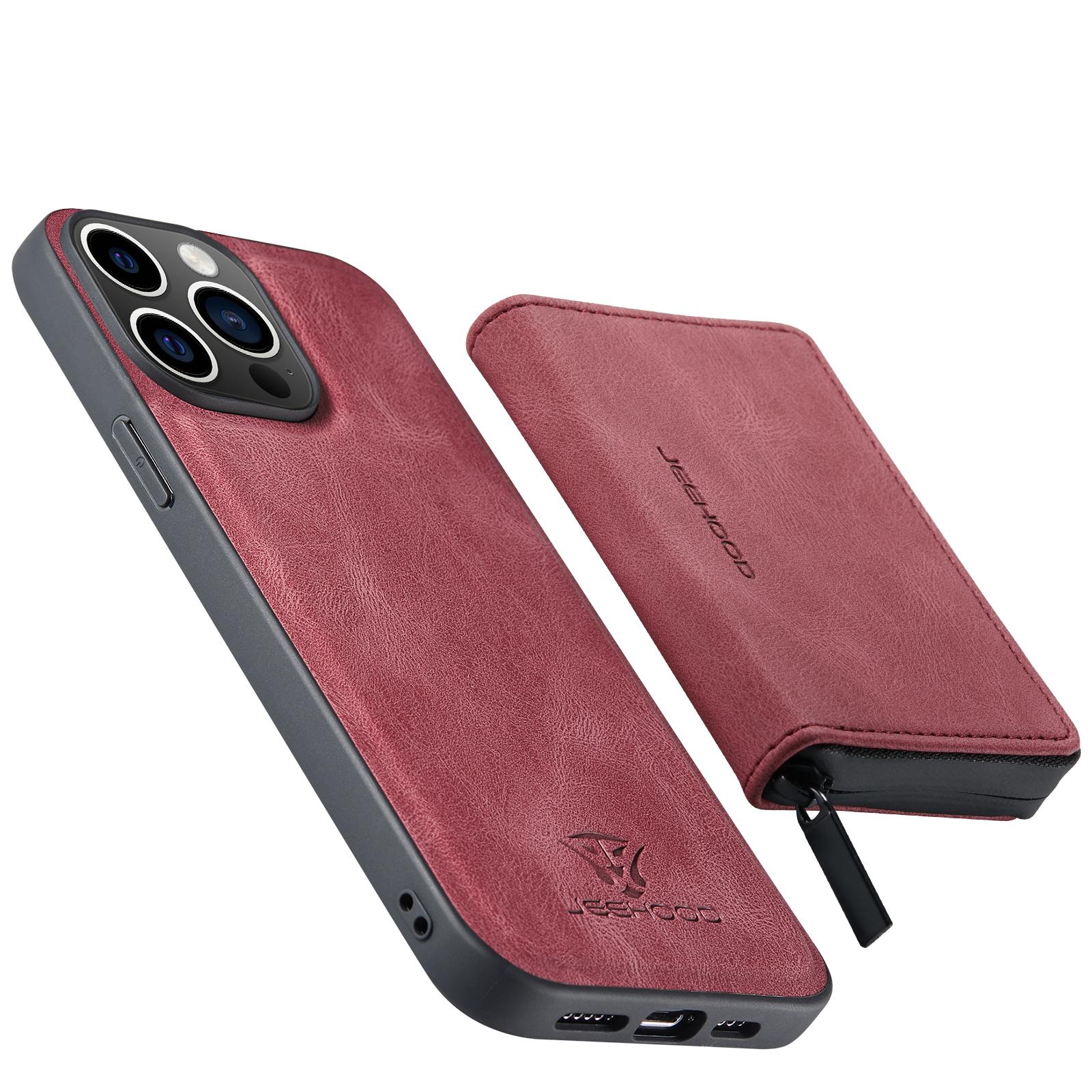 

Magnetic Zipper Wallet Leather Case for iPhone 15 Pro Max 16 Pro 14 Plus 13 12 Mini 11 Xs Max X XR 7 8 SE3 Detachable Card Cover For iPh 7 8 SE2 SE3 красный