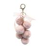 Plush Grape Decorative Pendant Keychain for Handbags, Fuzzy Cluster Bag Charm with Decoration Bow, Fluffy Ball Keyring Backpacks and Purses