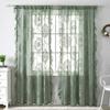 2 Pcs Ruffled Edge Gauze Curtain Retro Lace Sheer Curtain Romantic French Lace Floral Curtain  Door