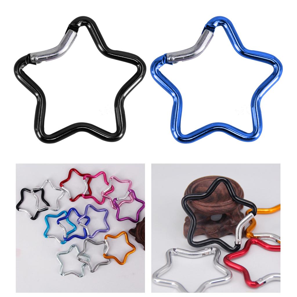 Heavy Duty Locking Hook for Camping Fishing Hiking Traveling Aluminum Alloy Carabiner Clip Star Shape Climbing Buckle