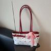 Sweet French Tote Bag Lace Ribbon Underarm Bags Shoulder Bag Bow PU Handbag  Women