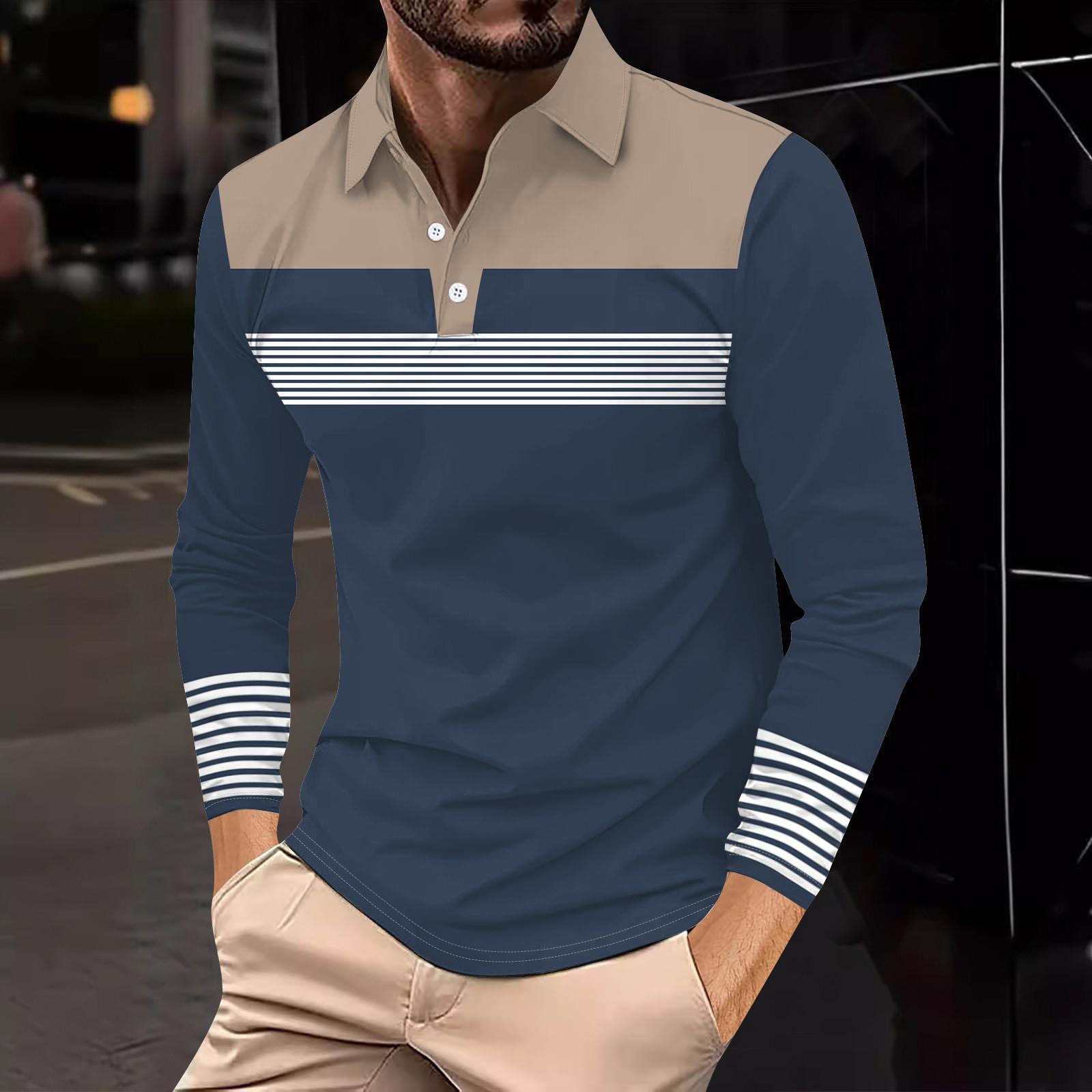 

Мужская рубашка для гольфа, повседневная спортивная, с V-образным вырезом, ребристый воротник, с длинным рукавом, модная, повседневная, однотонная, однотонная, весна-лето, стандартная посадка XL хаки