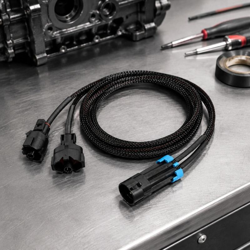 Engine Bay Knock Sensor Wiring Extension Harness, Molded End Lead with Outer Sleeve for Repair Service, Installation Work, and Single Harness Use
