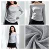 MJ STYLE Asymmetric Neck Long Sleeve T-Shirt