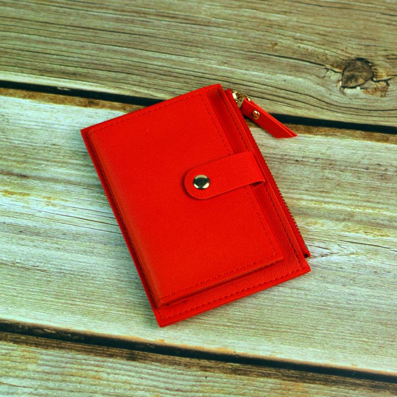 Fashion Women's Money Clip Wallet Zipper Pocket Pu Leather Purse Female Card Coin Holder Small Credit Cards Short Wallets