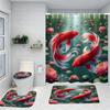 3D Fishes Shower Curtain Animal Bath Sets Waterproof Non-Slip Bathroom Rug Toilet U With 12 Hooks Home Deco