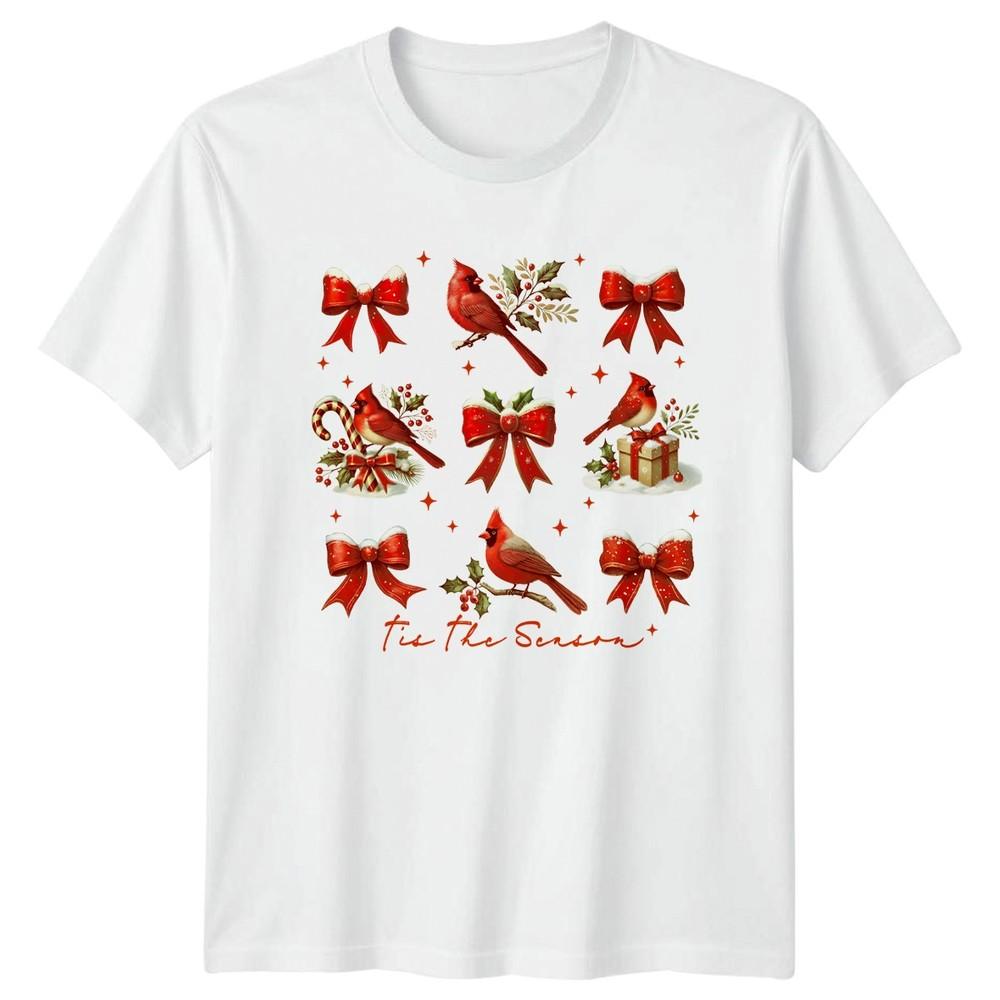 Tis The Season Cardinal Birds Christmas Holiday Unisexs TShirt Unisexs Tee S