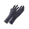 Sunscreen Gloves for Women In Summer Thin UV Proof Finger-revealing Medium Length Ice Silk Gloves Non Slip Driving and Riding Sports