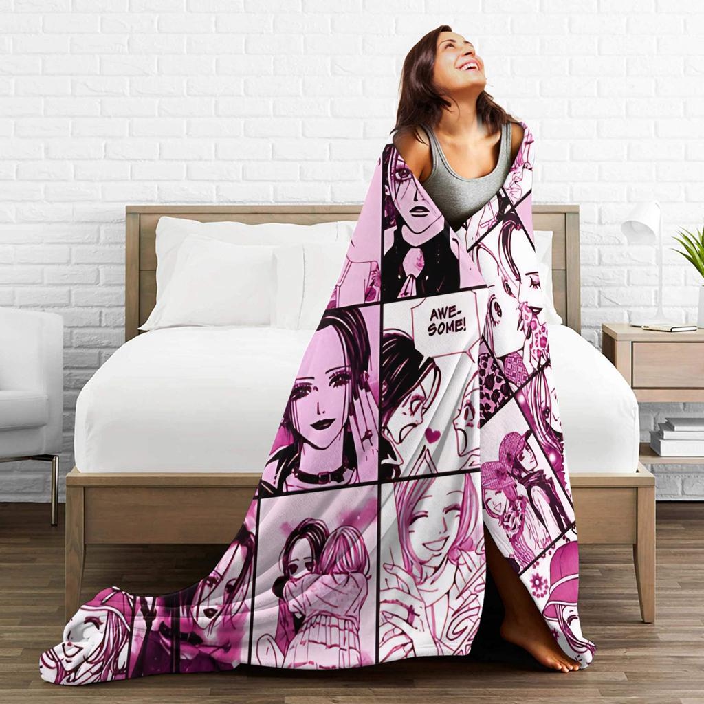 Nana Hachi Manga Knitted Blanket Anime Flannel Throw Blanket Summer Air Conditioning Portable Soft Warm Bedsprea