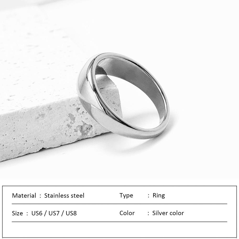 Waterproof Stainless Steel Ring for Women Non-fading Heart Ring Stylish Metal Rings Simple New Jewelry